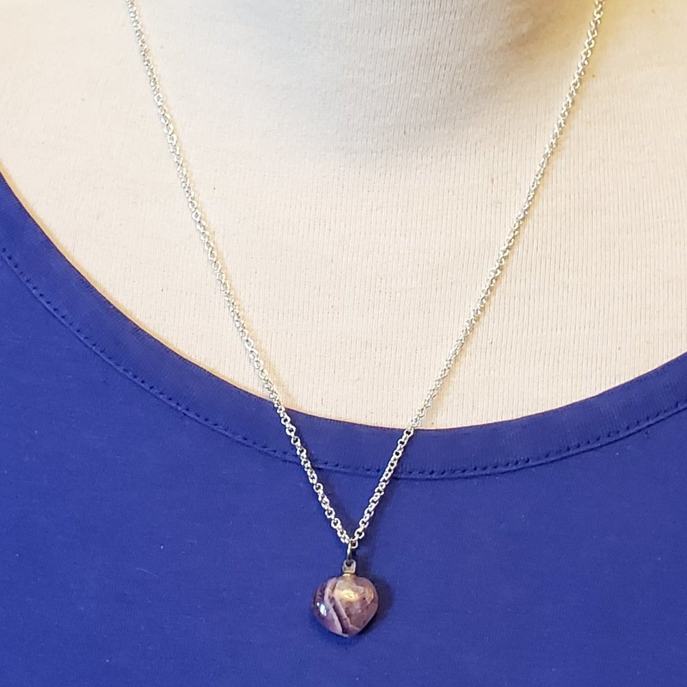 18" Silver Tone Amethyst Pendant Necklace Tony Alexander Jewelry Artisan Fashion